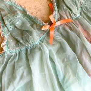 Aqua lace Victoria secret baby doll